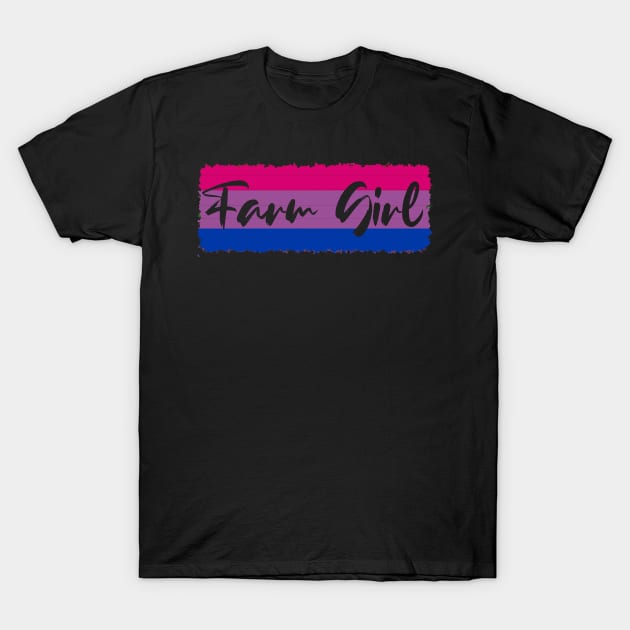 Bi Flag Farm Girl T-Shirt by LochNestFarm